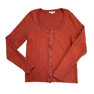Madewell scoop neck weathered brick Button-Up Cardigan XL